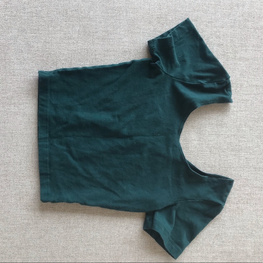 American apparel green crop tee